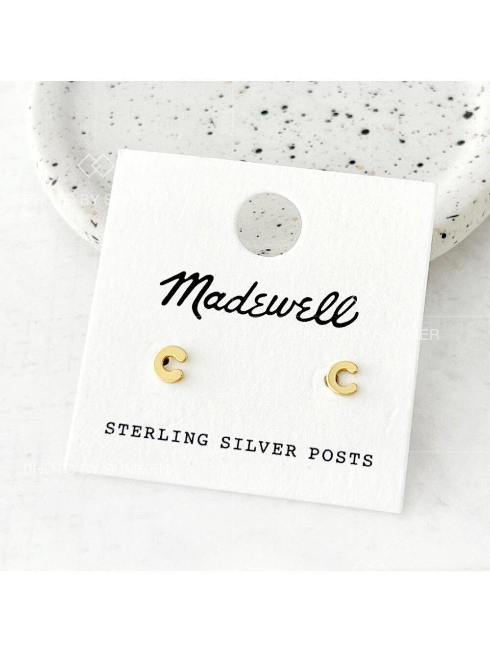 Madewell Vermeil Initial Studs Earrings Letter C